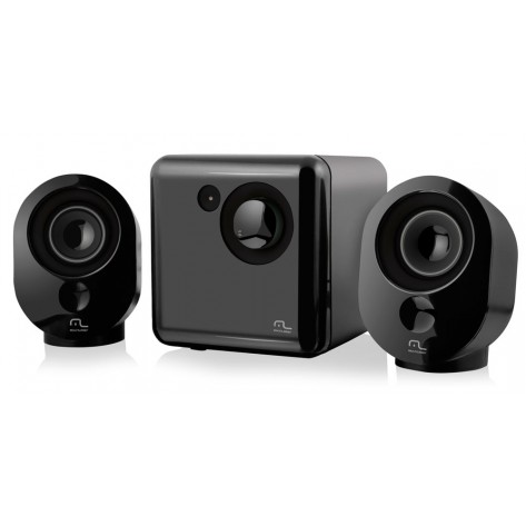 Caixa de Som Multilaser SP166 - 2.1 Preto e Grafite USB - 15W RMS