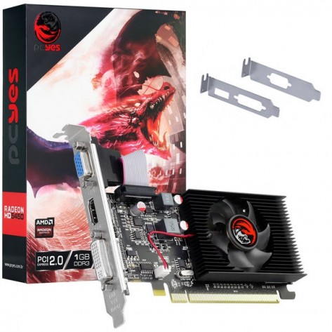 Placa de Vídeo PCYes Radeon HD 5450 PJ1G5450R3 - 1GB DDR3 64 bits - PCI-Express 2.0 - Low Profile