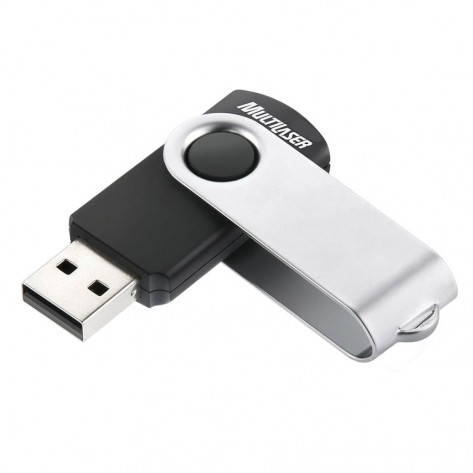 Pendrive Multilaser TWIST 2.0 - 32GB - PD589 - Preto/Prata