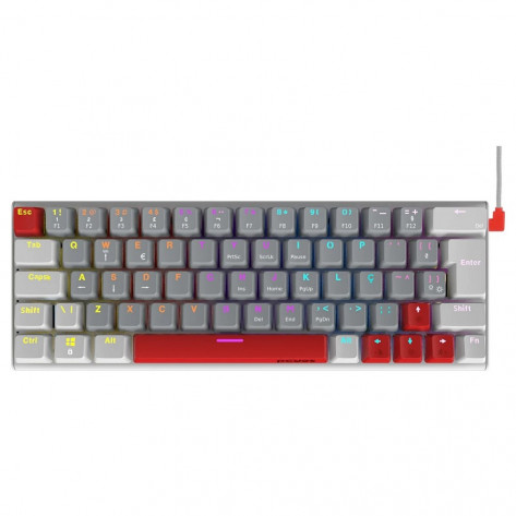 Teclado Gamer Mecânico Com Fio PCYes Kuromori PTKMWG60RD - White Ghost - Switch Red - Layout Compacto 60% - ABNT2 - USB