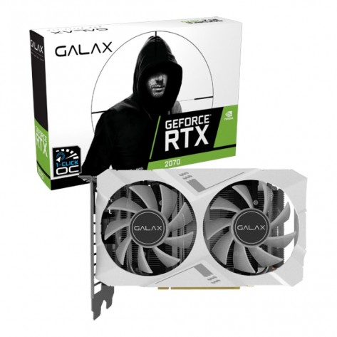 Placa de Vídeo Galax GeForce RTX 2070 White Mini 27NSL6HPZ7MN - 8GB GDDR6 256 bits - PCI-E 3.0