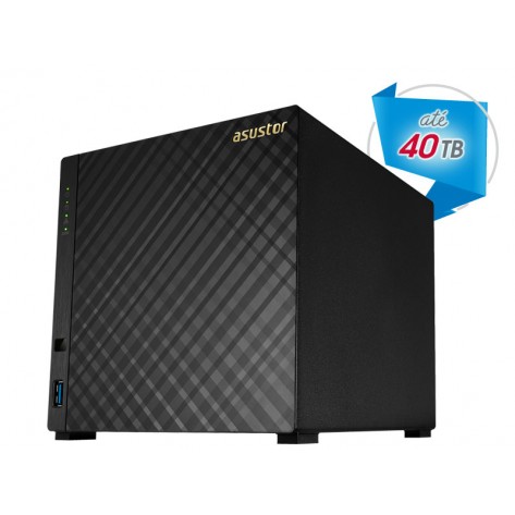 NAS Asustor AS1004T - 4 Baias (Sem disco) - Marvell - Dual Core 1,0 GHZ - 512MB DDR3