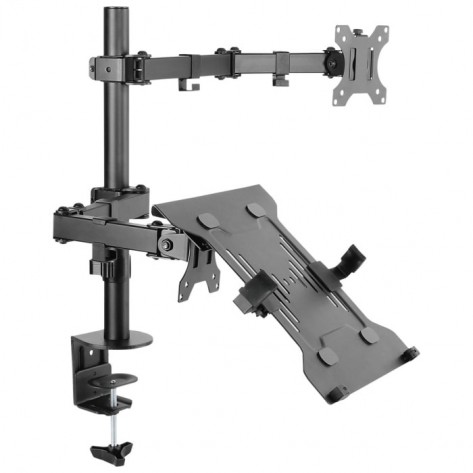 Suporte para Monitor e Notebook com Articulação Dupla PCYes PLMSMN1A - Preto