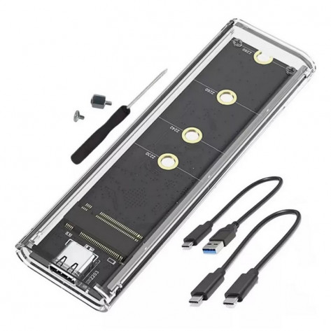 Case Adaptador SSD M.2 NGFF ou NVMe para USB 3.1 Tipo-C F3 402 CS-ADPT-NGFF/NVME - Chave M - Até 10Gbps