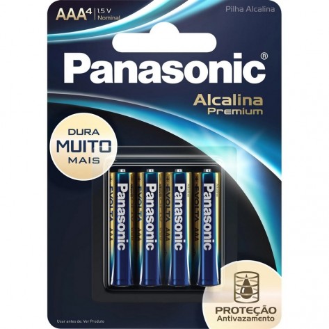 Pilha AAA (Palito) Alcalina Premium Panasonic LR03GCP 68666 - 4 Pilhas