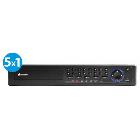 DVR Greatek Híbrido GHVR532NS - 32ch Penta Híbrido 1080N com rede e áudio - H.264 - DDNS Gratuito - Sem HD