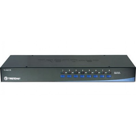 Chaveador TRENDnet KVM TK-801R PS/2 - 8 portas para Rack
