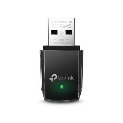 Mini Adaptador Wireless USB TP-Link Archer T3U - AC1300 Dual Band - 400Mbps (2.4GHz) / 867Mbps (5Ghz)