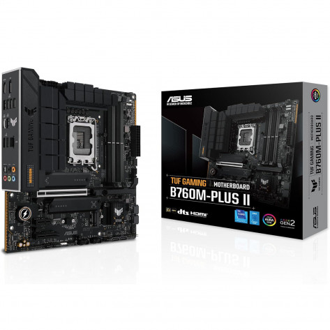 Placa Mãe Asus TUF Gaming B760M-PLUS II - Chipset B760 - (DDR5, M.2 Triplo, HDMI/DP, USB 3.2 Gen 1) - Soquete 1700