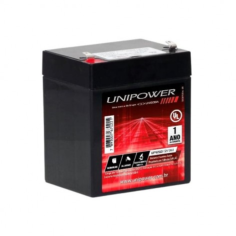 Bateria Selada Unipower UP1250 - VRLA 12V 5AH - F187