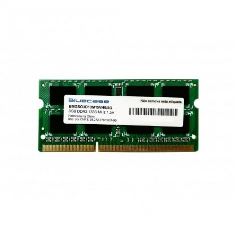 Memória para Notebook 8GB DDR3 Bluecase BMGSO3D13M15VH9/8G - 1333MHz (PC3-10600) - SODIMM