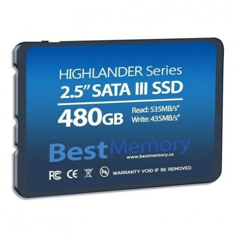 SSD 2.5'' 480GB Best Memory BT-480-535 - Leituras 535 MB/s - Gravações 435 MB/s - SATA 6Gb/s
