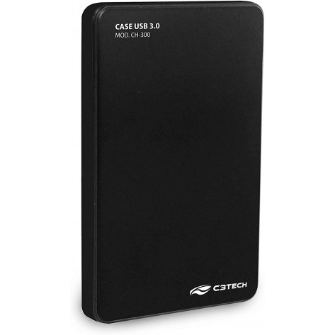 Case para HD 2.5'' Externo - USB3.0 - C3 Tech CH-300BK 