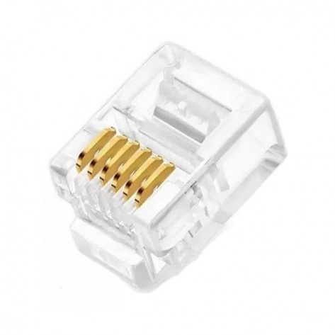 Conector RJ11 Macho 6x6 CXR - Unidade