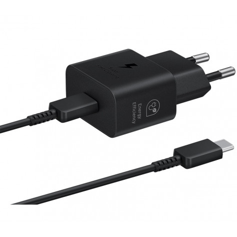 Carregador de Parede Super Rápido Samsung EP-T2510XBPGBR - Com Cabo USB Tipo-C - 25W - Preto