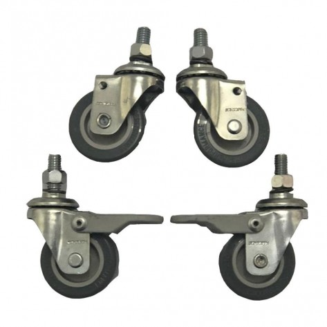 Kit Rodízio para Rack Maxmetal 3756 - 4 Rodas (2 com Travas, 2 sem Travas)