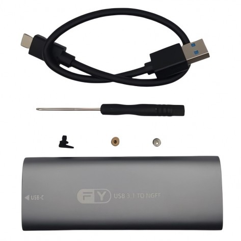 Case Adaptador SSD M.2 NVMe para USB 3.1 Tipo-C FY-855 - Chave M - Até 10Gbps