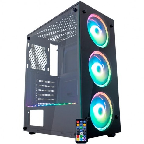 Gabinete K-Mex Gamer CG-A1TJ Atlantis Star Preto - Sem Fonte