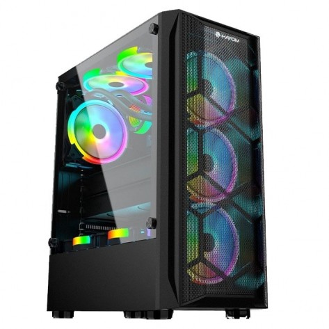 Gabinete Hayom Gamer GB1706 Preto - 3 RGB Fans - Sem Fonte