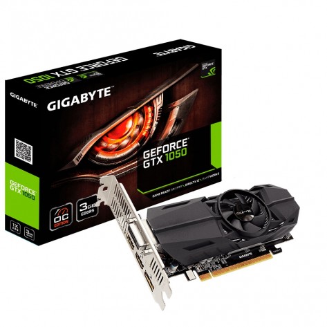 Placa de Vídeo Gigabyte Geforce- GTX 1050 OC - 3GB GDDR5 96 bit - Low Profile 