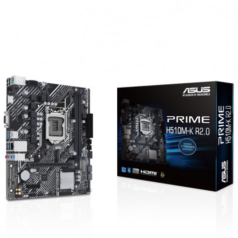 Placa Mãe Asus PRIME H510M-K R2.0 - Chipset H470 - (DDR4, M.2, HDMI / VGA, USB 3.2 Gen 1) - Soquete 1200