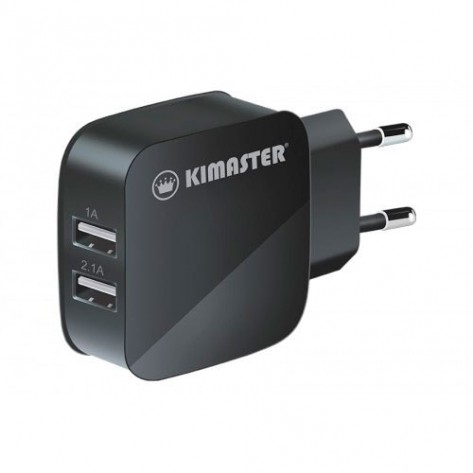 Carregador de Parede Universal Kimaster com 2 portas USB - TO-350 - Preto