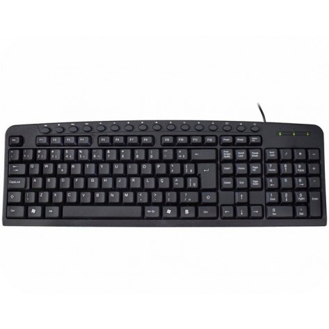 Teclado Multimídia K-Mex com fio KM-2928U - USB - Preto