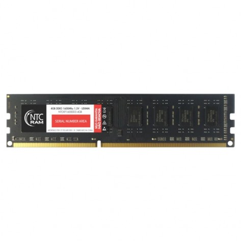 Memória NTC NTCKF1600DD3-4GB - 4GB DDR3 - 1600MHz (PC3-12800) - UDIMM