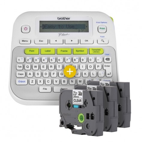 Rotulador Eletrônico Brother PTD210BP - 3 Fitas TZe231 Inclusas