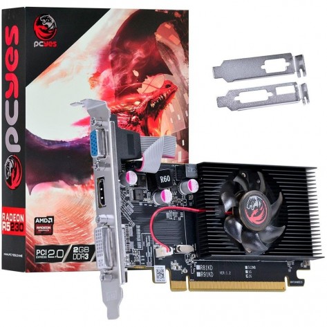 Placa de Vídeo PCYes Radeon R5 230 PW230R56402D3 - 2GB DDR3 64 bits - PCI-Express 2.0 - Low Profile