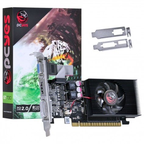 Placa de Vídeo PCYes Geforce GT730 PW730GT12802D3LP - 2GB DDR3 128 bits - PCI-E 2.0 - Low Profile