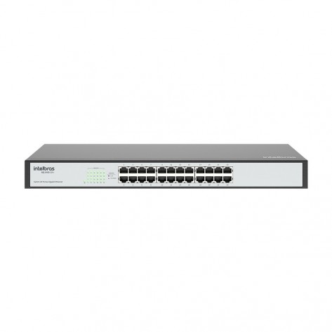 Switch Intelbras SG 2400 QR+ 4760022 - 24 Portas 10/100/1000 Mbps - Não Gerenciável