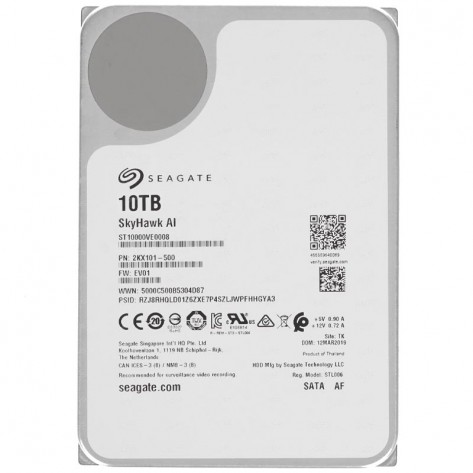 HD 3.5'' 10TB Seagate Surveillance SkyHawk AI ST10000VE0008 - 256MB Cache - SATA 6Gb/s