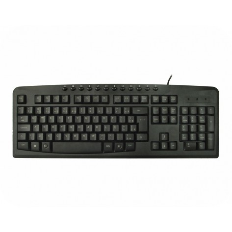 Teclado Multimídia K-Mex KM-1628 - USB - Preto