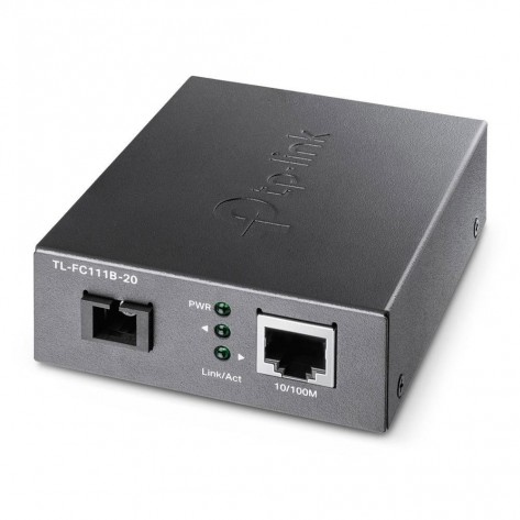 Conversor de Mídia TP-Link TL-FC111B-20 - Fibra Óptica WDM 10/100 Mbps para RJ45 10/100 Mbps 