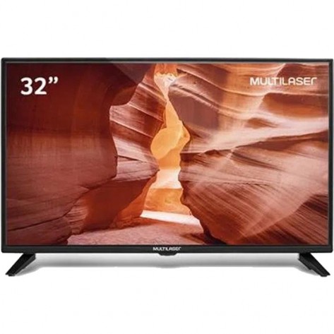 TV 32'' LED Multilaser TL017 - 1366 x 768 - 2 HDMI - 1 USB - Conversor Digital Externo