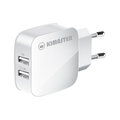 Carregador de Parede Universal Kimaster com 2 portas USB - TO-350 - Branco