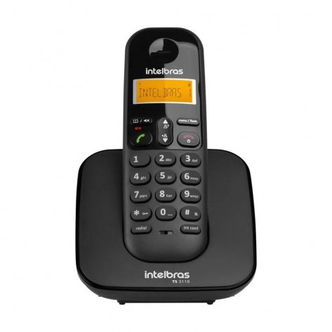 Telefone Sem Fio Digital Intelbras TS 3110 - Identificador Chamadas - Preto