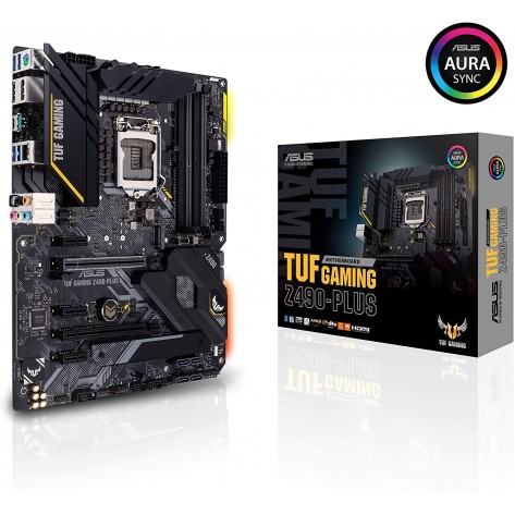 Placa Mãe Asus TUF GAMING Z490-PLUS - Chipset Z490 - (DDR4, Dual M.2, HDMI, Optane, USB 3.1 Gen 2) - Soquete 1200