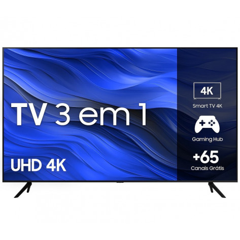 Smart TV 75'' Samsung 4K 75CU7700 UN75CU7700GXZD - UHD (3840 x 2160) - 3 HDMI 2.1 - 1 USB - Wi-Fi Integrado - Preto