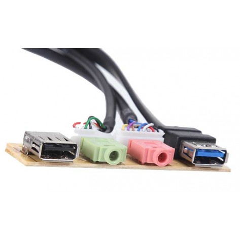 Módulo com conexões USB v3.0 + USB v2.0 e Áudio para painel frontal de gabinete