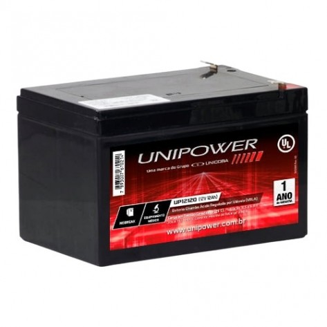 Bateria Selada Unipower UP12120 - VRLA 12V 12Ah - F250