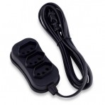 Extensão Elétrica 3 Tomadas Tripolar Slim Force Line 0180200253 - Bivolt - Preto - 3 metros