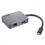 Adaptador USB-C 4 em 1 Lenovo Travel Hub Gen 2 (GX91A34575) - 1x USB Tipo-C para 1x RJ45, 1x VGA, 1x HDMI e 1x USB 3.1