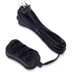 Extensão Elétrica 3 Tomadas Tripolar Slim Force Line 0180200254 - Bivolt - Preto - 5 metros