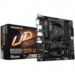 Placa Mãe Gigabyte B550M DS3H AC - Chipset B550 - (DDR4, M.2 Duplo, HDMI / DVI, USB 3.2 Gen 1) - Wi-Fi / Bluetooth - Soquete AM4