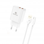 Carregador de Parede CXR - Dual USB - Com Cabo USB-A 2.0 x Micro USB (V8) - Saída 5V, 6.2A