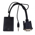 Adaptador Conversor VGA para HDMI com Áudio - Alimentação USB