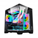 Gabinete Gamer Liketec Dasha LC-CB2X2-DASHA-2039 - Preto - Sem Fonte - Mid Tower - Com 3 Fans ARGB
