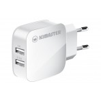 Carregador de Parede Universal Kimaster com 2 portas USB - TO-350 - Branco